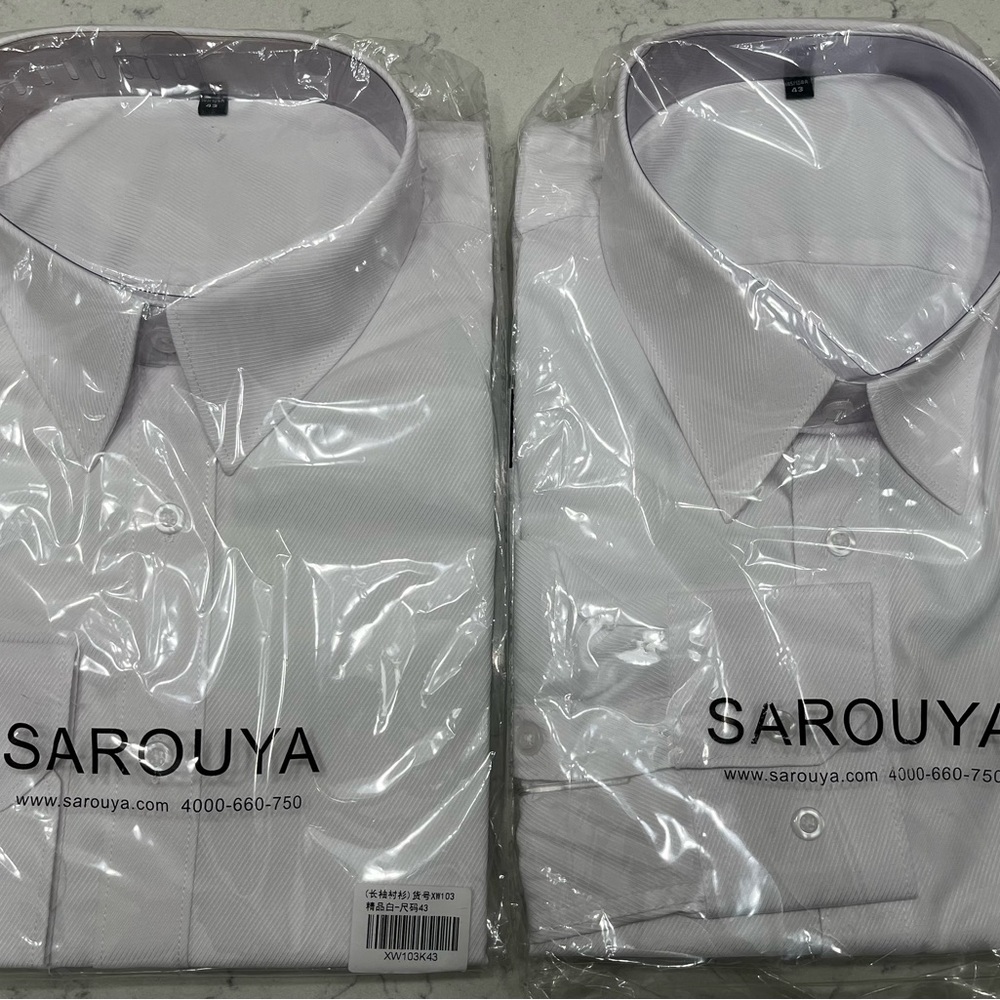 Sarouya White Dress Shirt XL 2pcs